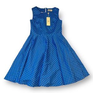 Grace Karin Pinup Fit & Flare Polka Dot Dress Size Medium “I Love Lucy”